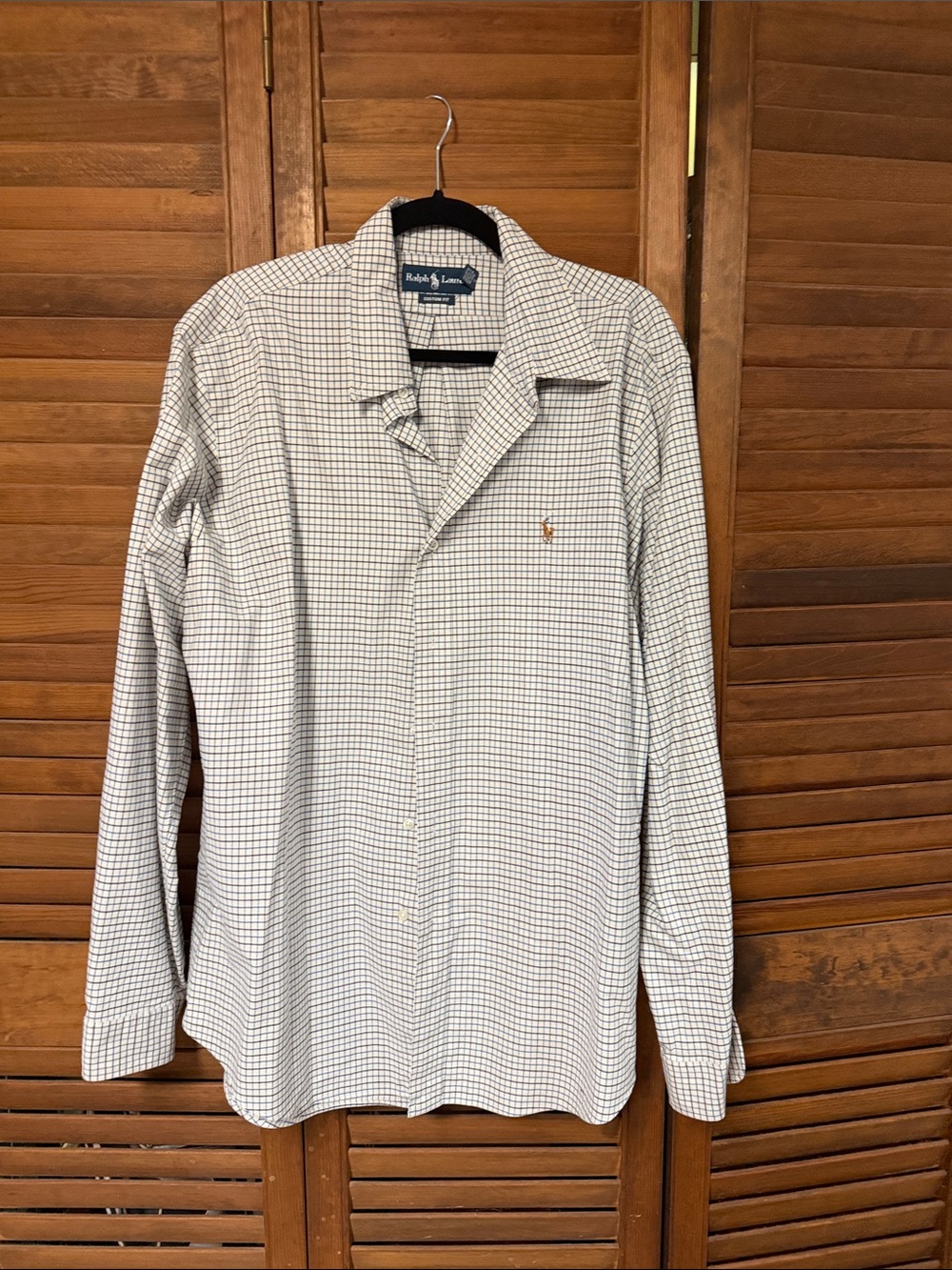Ralph Lauren White and Navy Check Dress Shirt